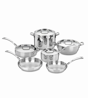 French Classic Tri-Ply Stainless Cookware 10 Piece Set Cookware holiday sale