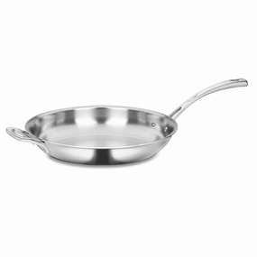 French Classic Tri-Ply Stainless Cookware 12" Fry Pan W/Helper Handle Cookware holiday sale