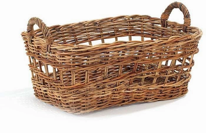 French Country Euro Market Rattan Basket Decorative Baskets clearance deals