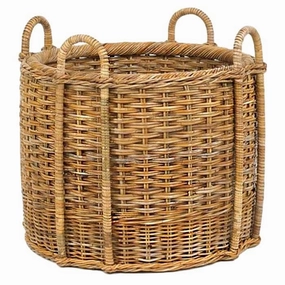French Country Fireplace Rattan Basket Decorative Baskets clearance deals