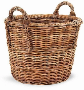 French Country Rattan Log Basket Decorative Baskets clearance deals