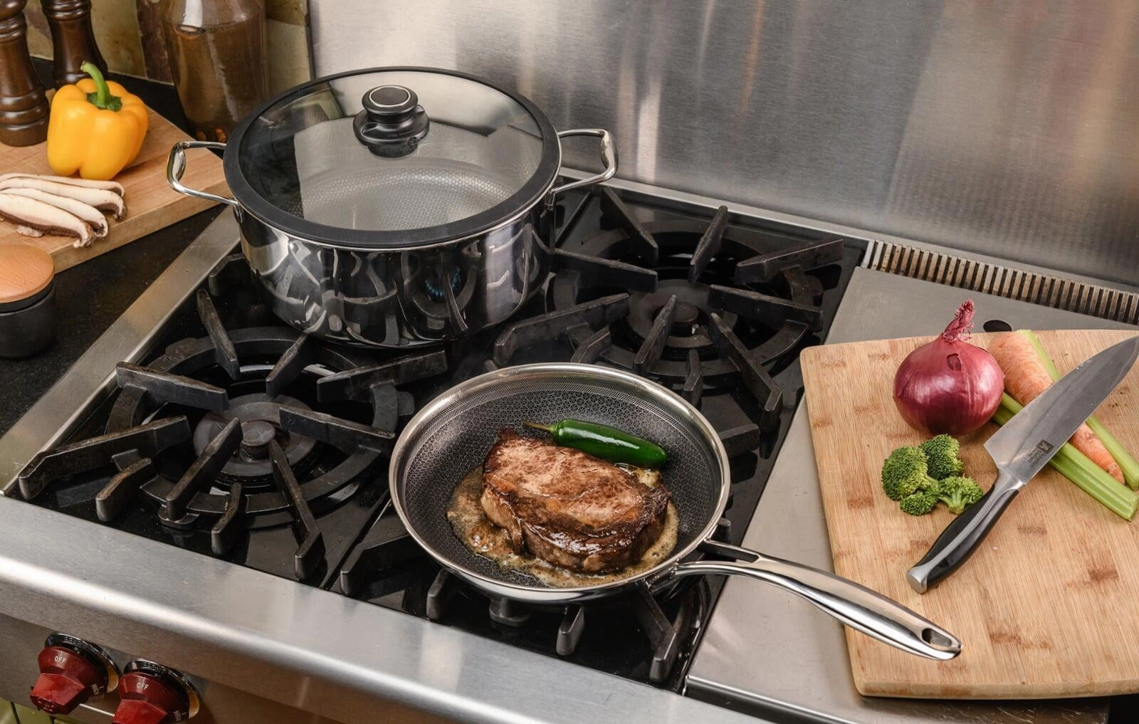 Frieling Black Cube 12-1/2 Inch Stainless/Nonstick Hybrid Fry Pan