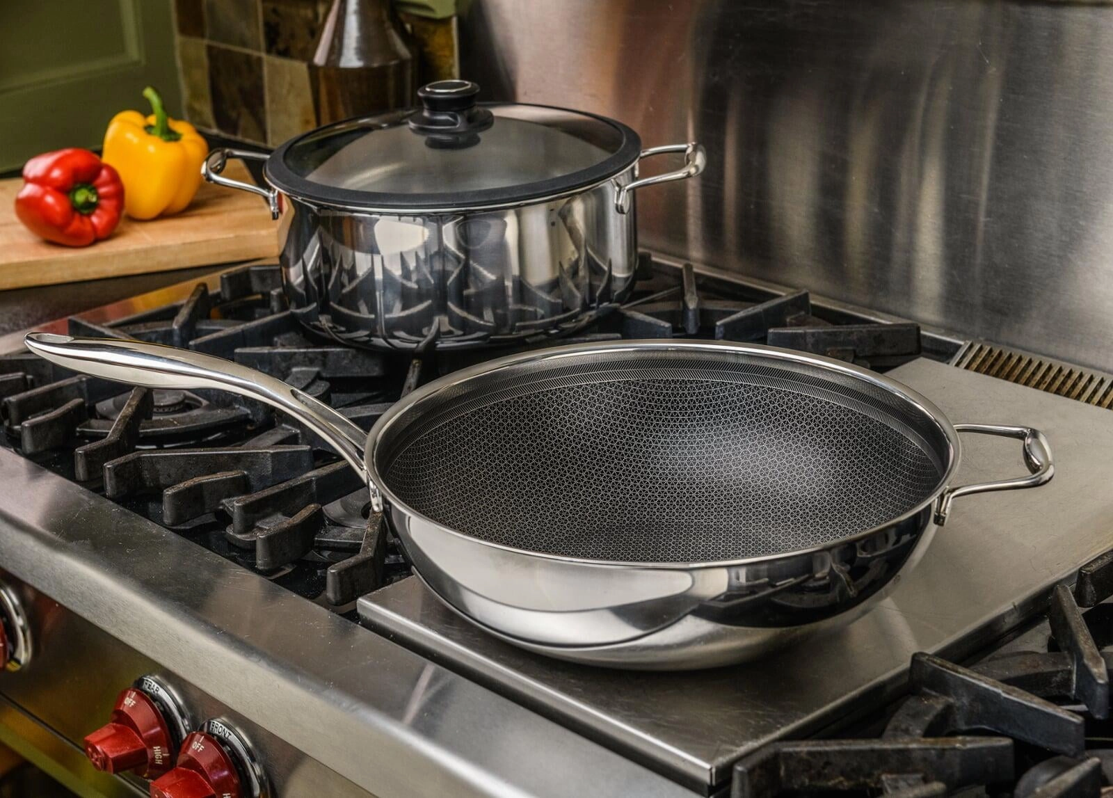 Frieling Black Cube 12-1/2 Inch Stainless/Nonstick Hybrid Wok