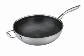 Frieling Black Cube 12-1/2 Inch Stainless/Nonstick Hybrid Wok Cookware holiday sale