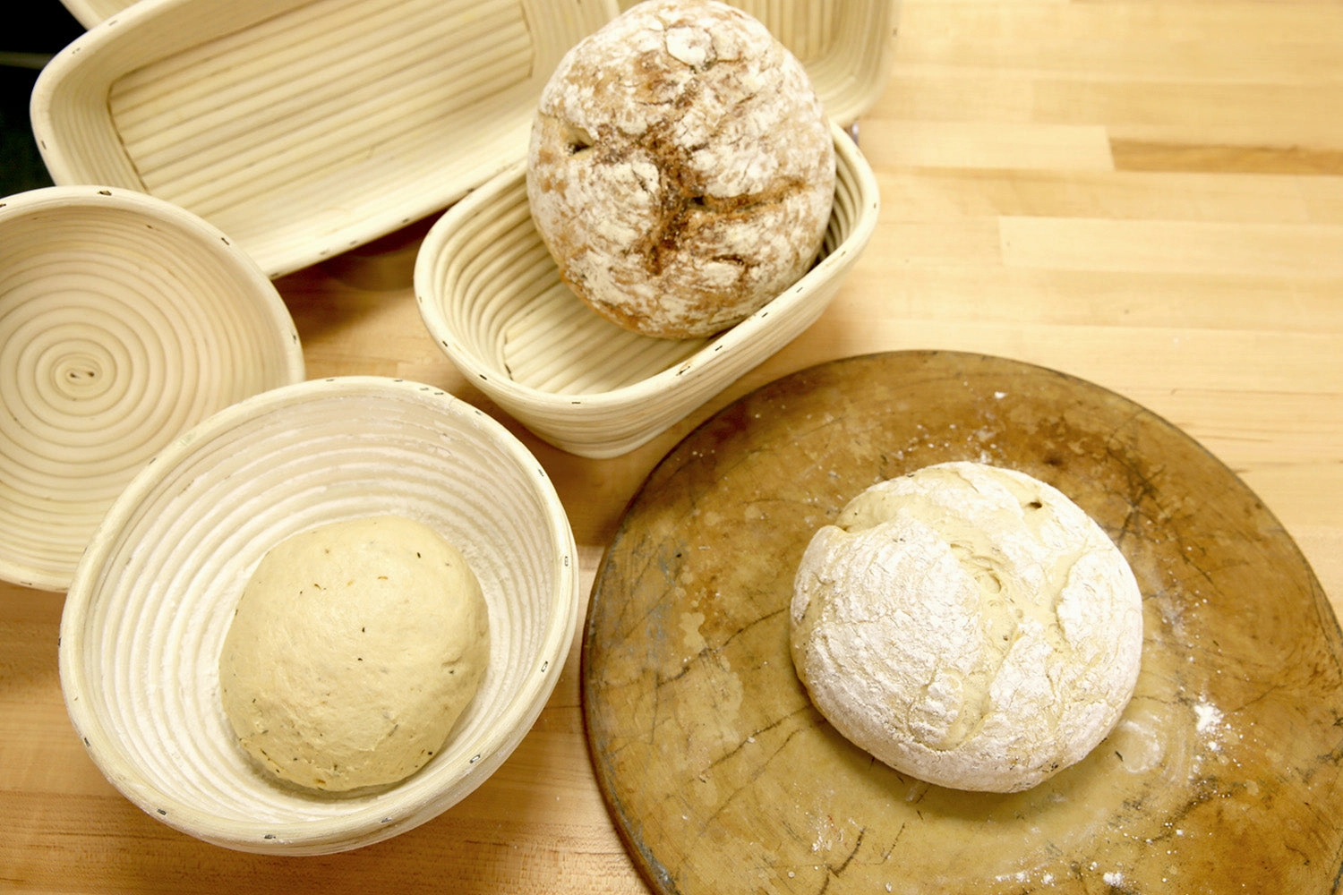 Frieling Round Proofing Basket, Brotform Bread Rising and Serving Basket, 7-Inch