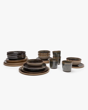 Full Set 24 pieces indi gray Surface Buy Dinnerware online shop