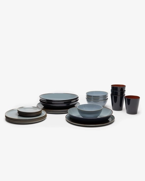 Full Set 24 pieces smoky blue Terres de rves Buy Dinnerware online shop