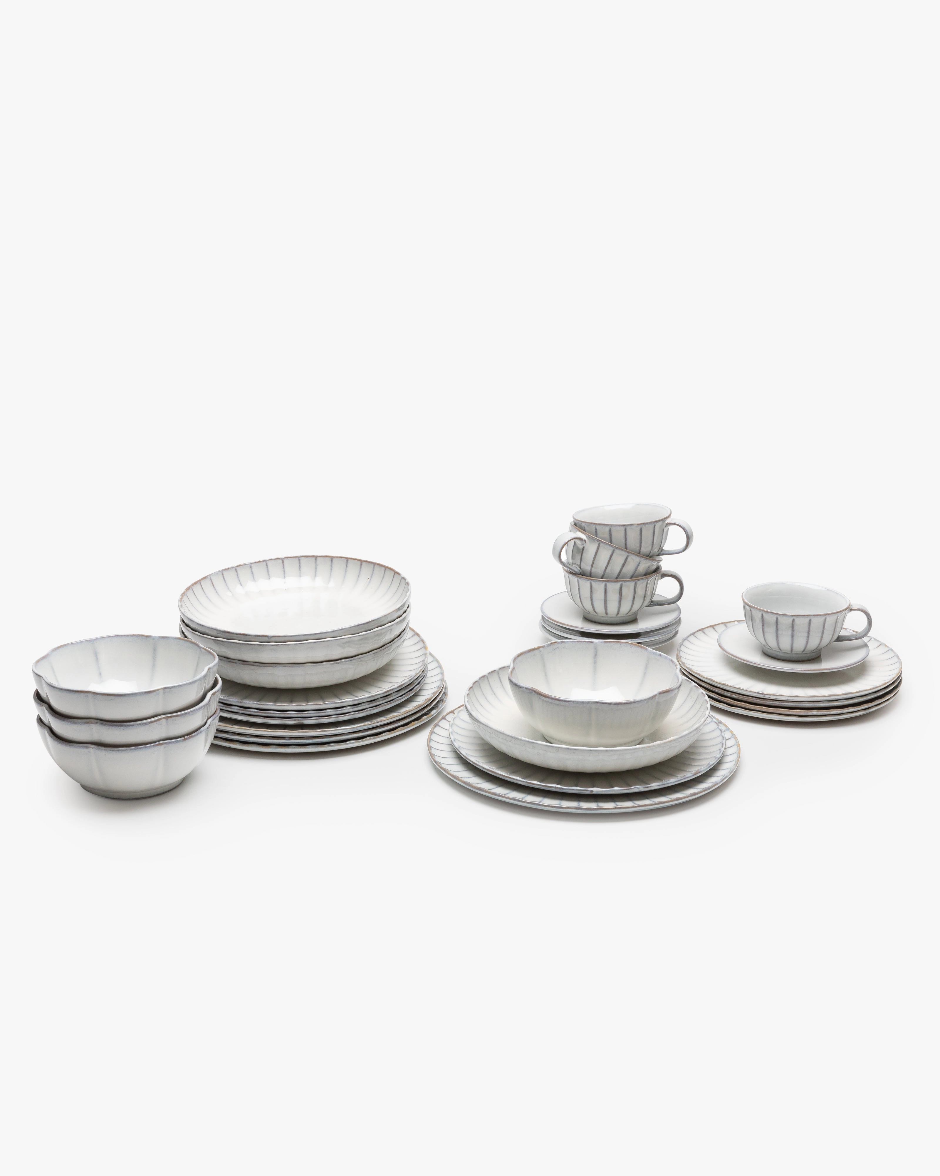 Full Set 28 pieces white Inku Buy Dinnerware online shop
