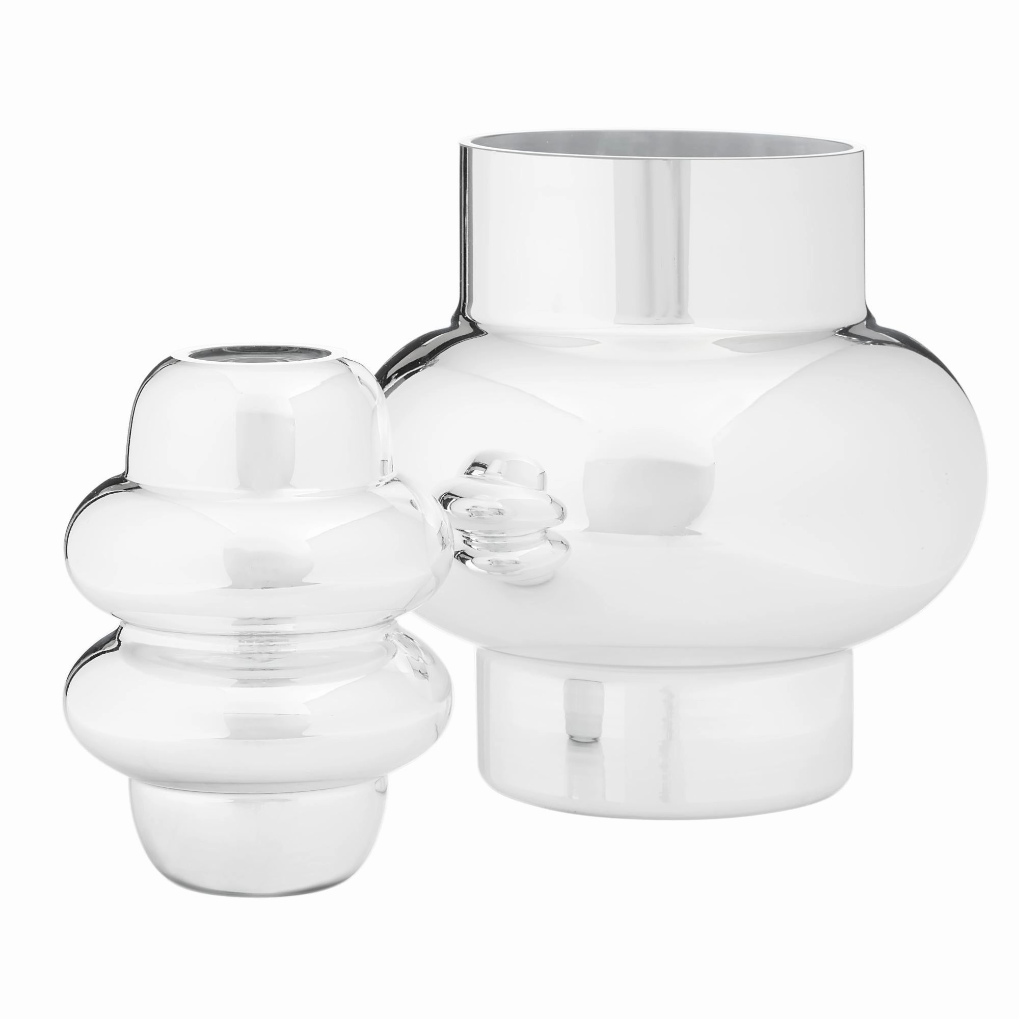 Gallium Glass Metallic Vase L 27x27x27cm