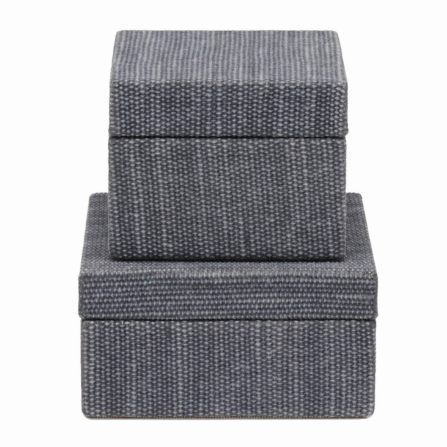 Galway Cotton Jute Square Canisters, Set of 2 (Slate Blue) Home Decor Office Organization Convenient shopping
