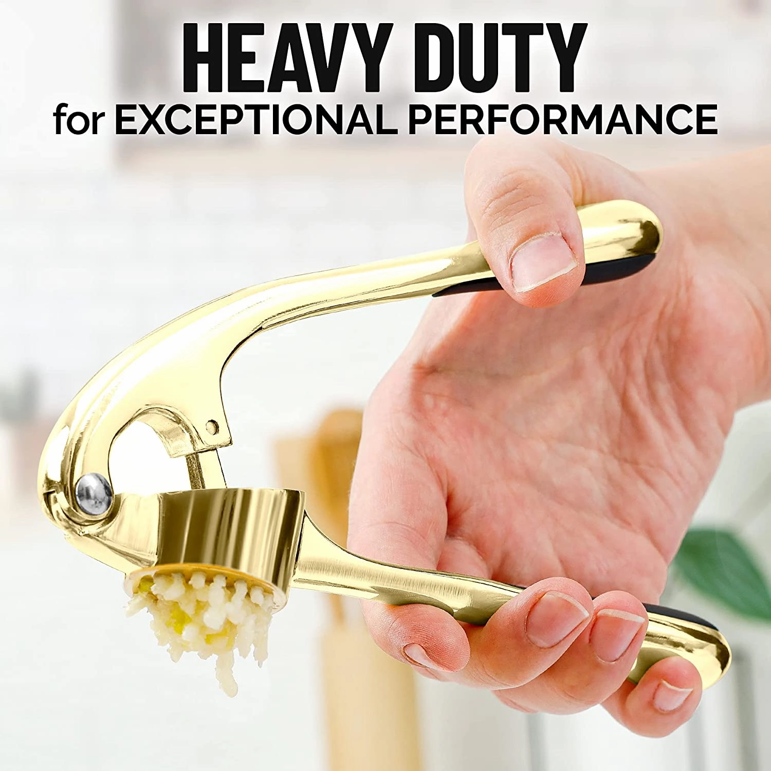 Garlic Press With Soft, Easy To Squeeze Ergonomic Handle