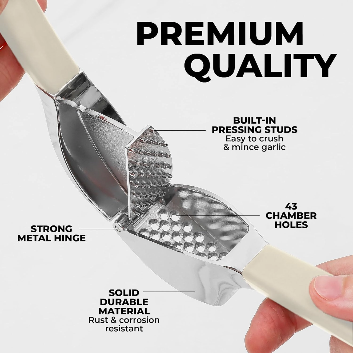 Garlic Press With Soft, Easy To Squeeze Ergonomic Handle
