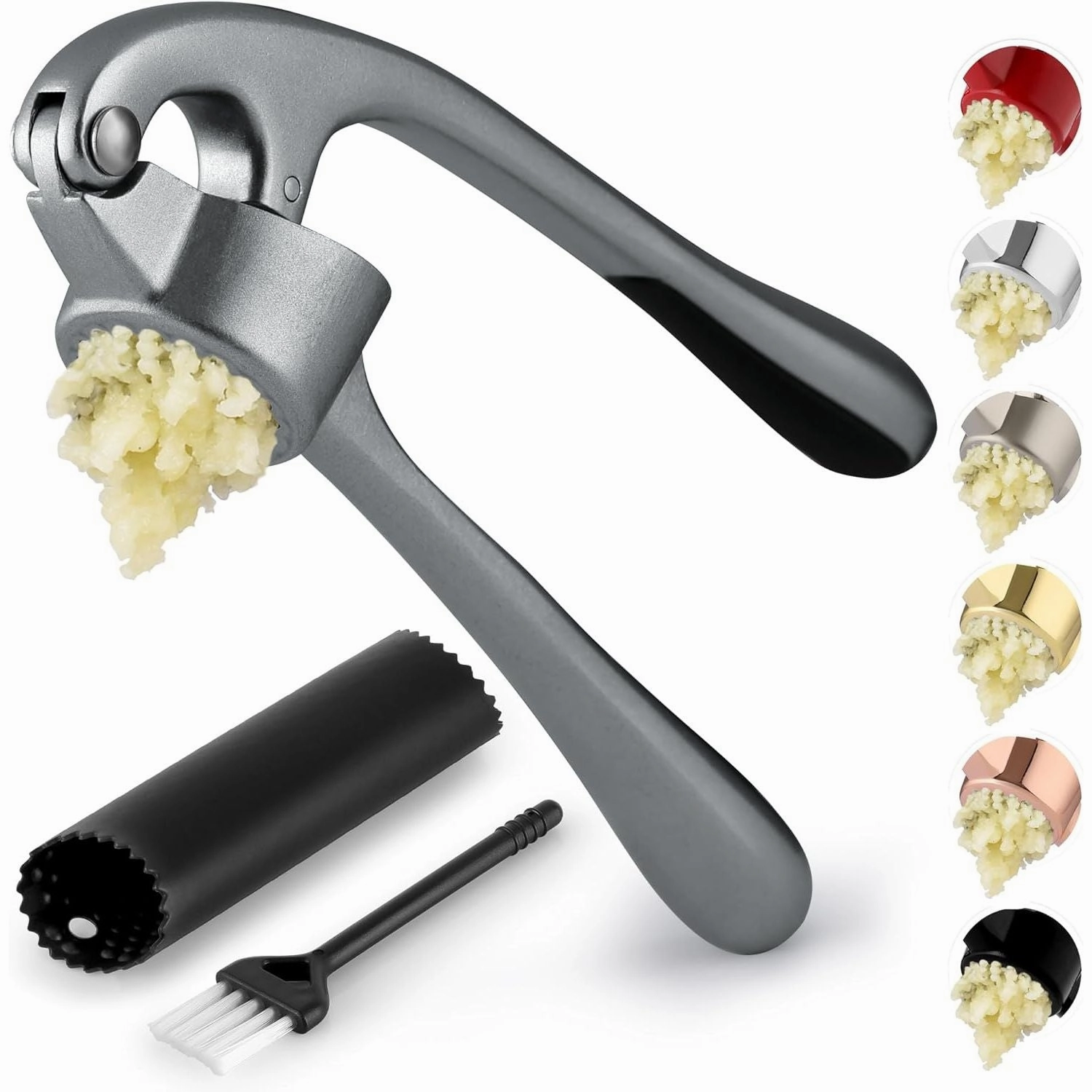 Garlic Press With Soft, Easy To Squeeze Ergonomic Handle