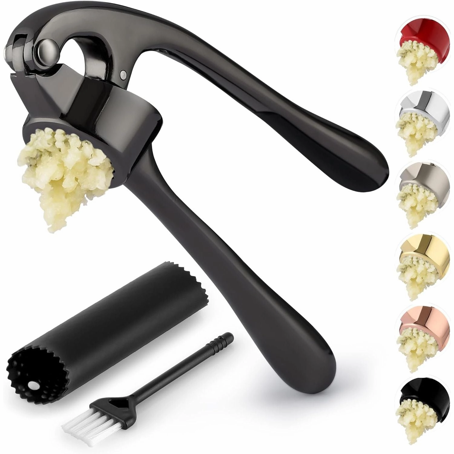 Garlic Press With Soft, Easy To Squeeze Ergonomic Handle