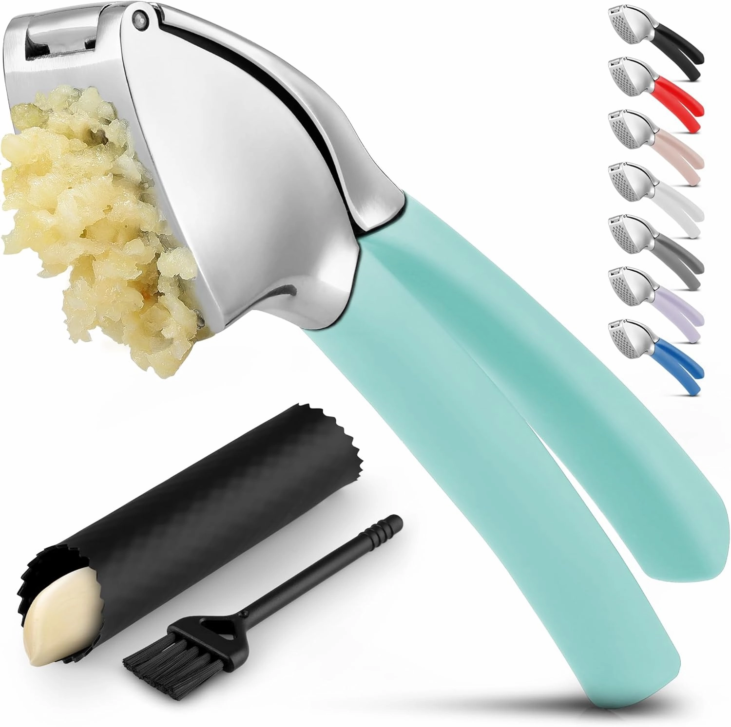 Garlic Press With Soft, Easy To Squeeze Ergonomic Handle