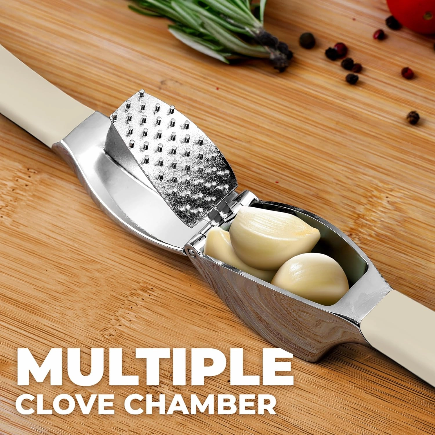 Garlic Press With Soft, Easy To Squeeze Ergonomic Handle
