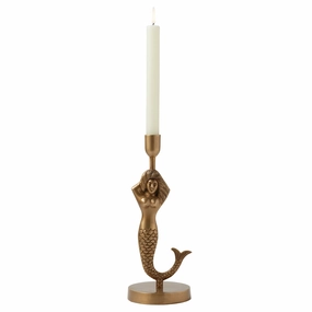 Ginger Antique Brass Mermaid Candle Holder Set Of 2 Candle Holders discount collection
