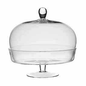 Glass Cake Dome on Stand Serveware clearance shop