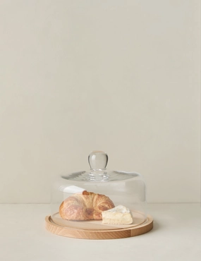 Glass Dome with Wood Base by etHOME Serveware kitchen discount