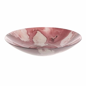 Glass Splash Bowl Wine & Pink 30cm Serveware clearance shop