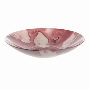 Glass Splash Bowl Wine & Pink 40cm Serveware clearance shop