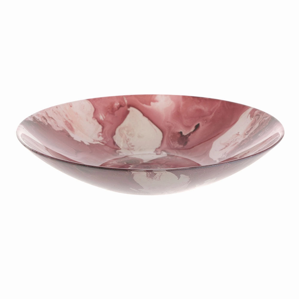 Glass Splash Bowl Wine & Pink 40cm Serveware clearance shop