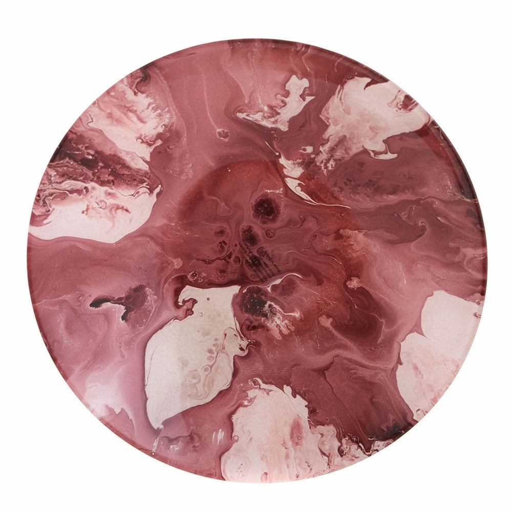 Glass Splash Bowl Wine & Pink 40cm