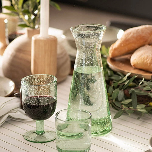 Glass Tumbler Bubble Green Glassware clearance picks