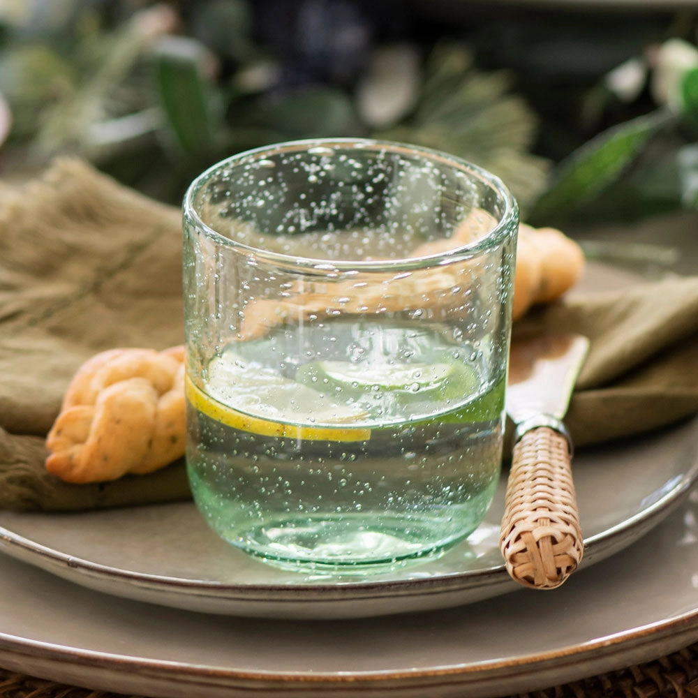 Glass Tumbler Bubble Green Glassware clearance picks