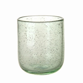 Glass Tumbler Bubble Green Drinkware Bar Essentials
