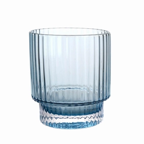 Glass Tumbler Optic Blue Drinkware Bar Essentials