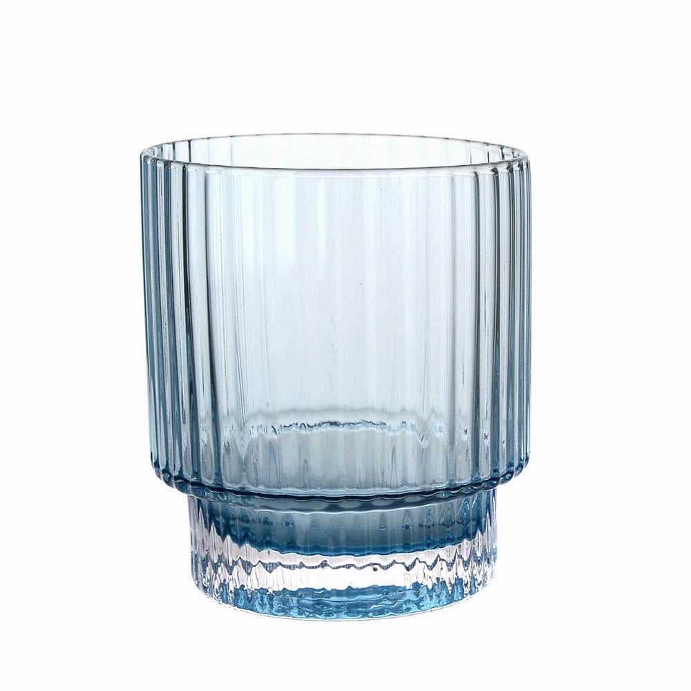 Glass Tumbler Optic Blue Drinkware Bar Essentials