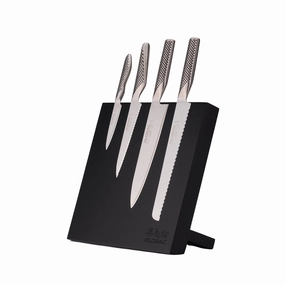 Global Bitoku Classic Essentials 5 Piece Knife Set with Magnetic Block, Rubberwood Cutlery outlet discounts