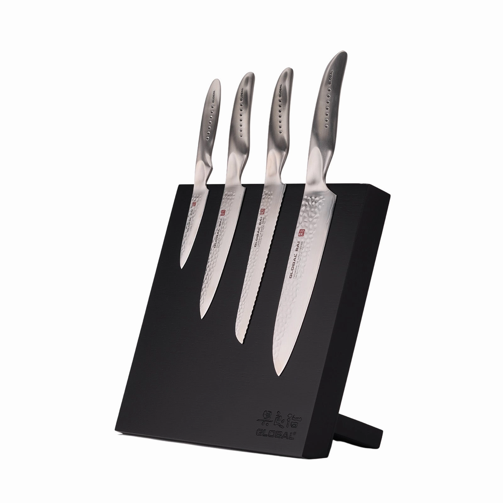 Global Bitoku SAI Essentials 5 Piece Knife Set with Magnetic Block, Rubberwood Cutlery outlet discounts