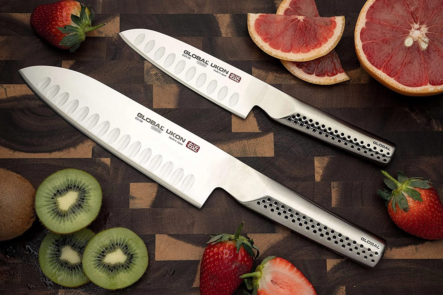 Global UKON 7 Inch Hollow Ground Santoku Knife