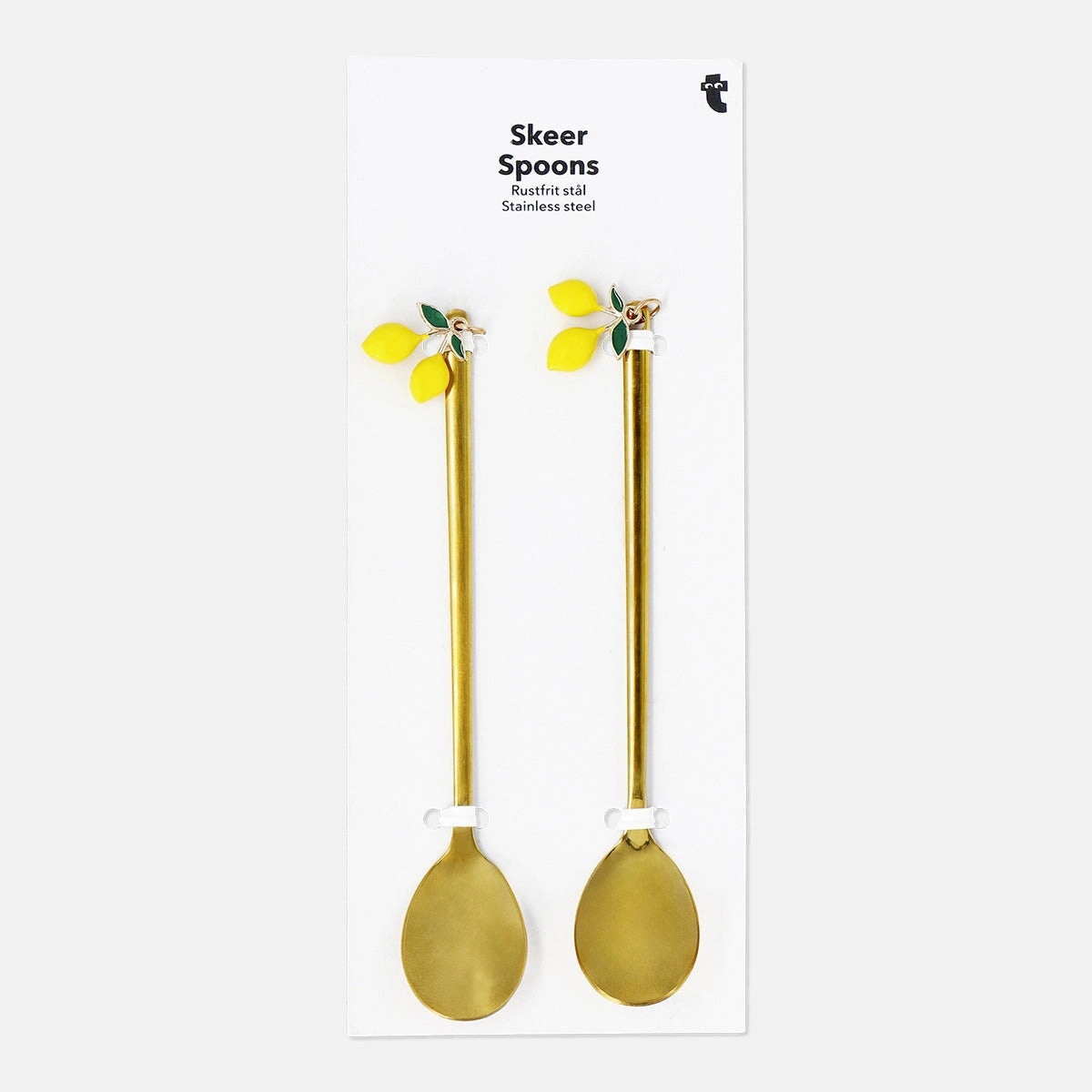 Gold spoons with lemons - 2 pcs Kitchen Tableware at affordable prices