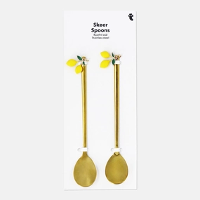 Gold spoons with lemons - 2 pcs Kitchen Tableware at affordable prices