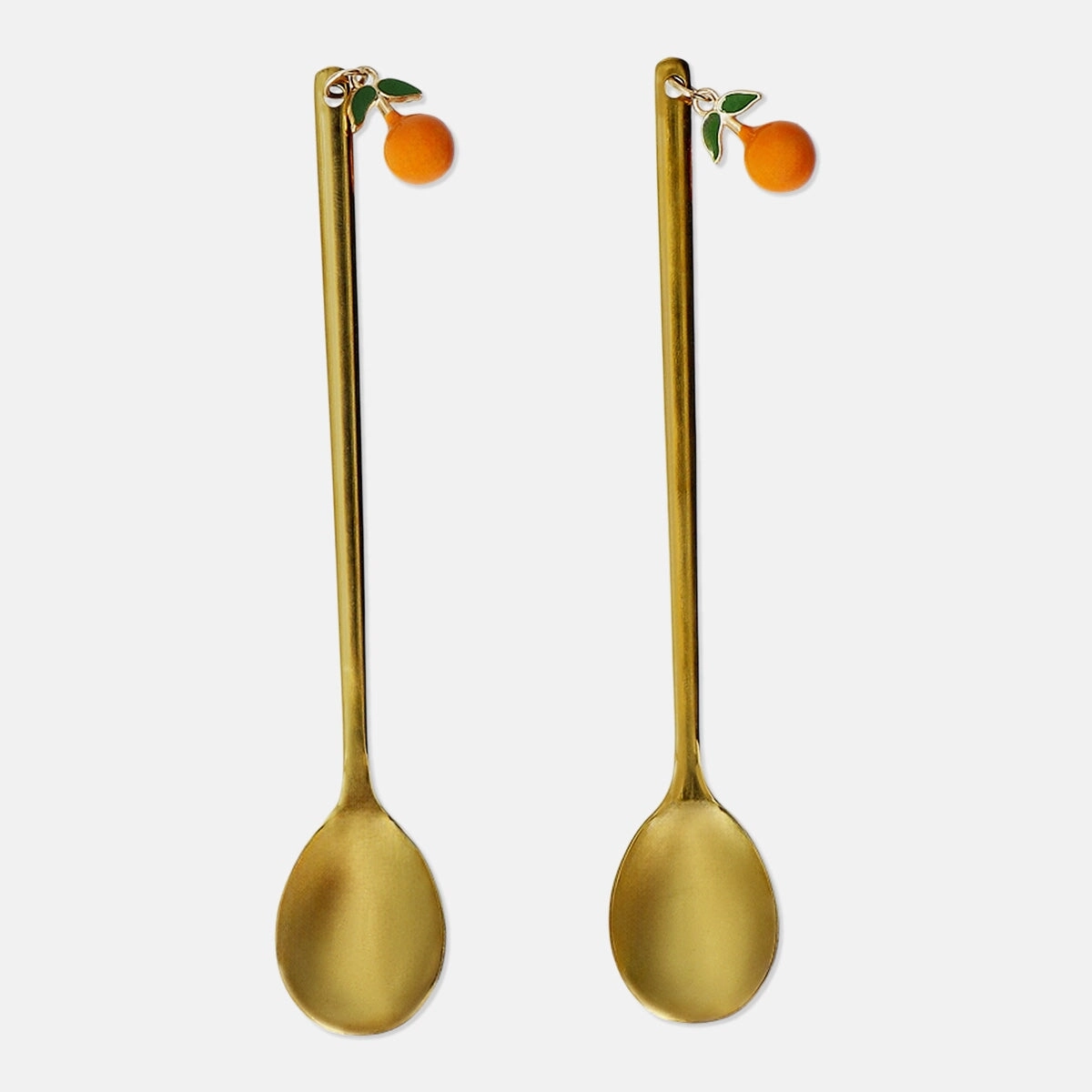 Gold spoons with oranges - 2 pcs