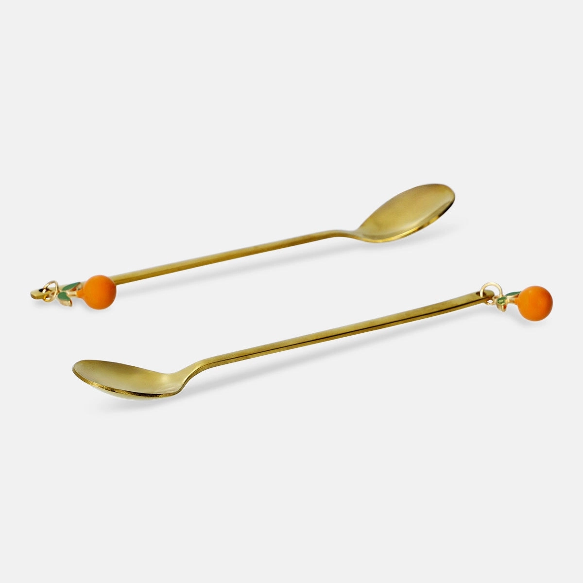 Gold spoons with oranges - 2 pcs