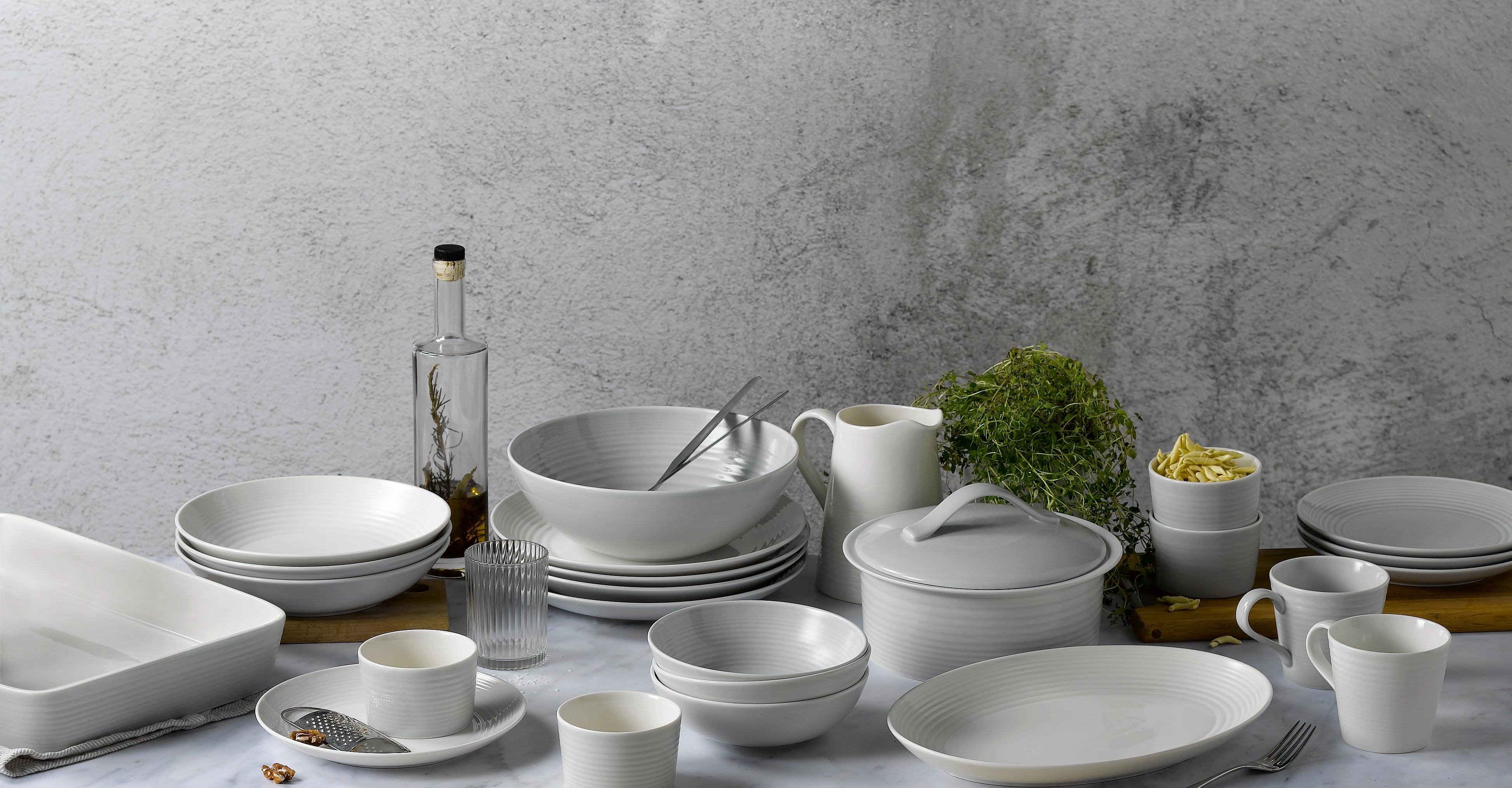 Gordon Ramsay Maze Oven to Table Ramekin 3.9in Light Grey, Set of 4
