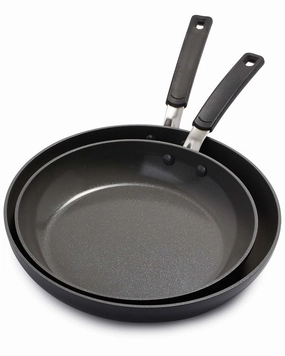 GreenPan Levels Hard Anodized Stackable Ceramic Nonstick 10in & 12in Frypan Set Cookware holiday sale