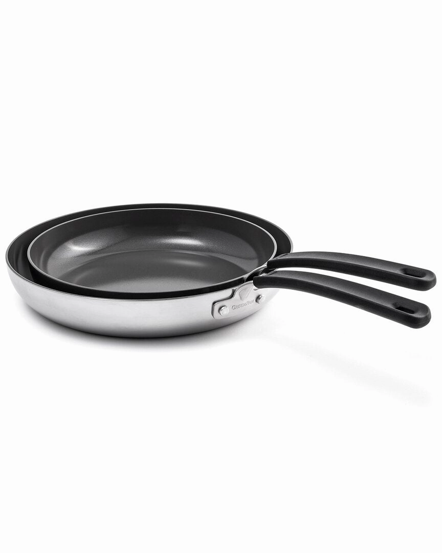 GreenPan Levels Stainless Steel Stackable Ceramic Nonstick 10in & 12in Frypan Cookware holiday sale