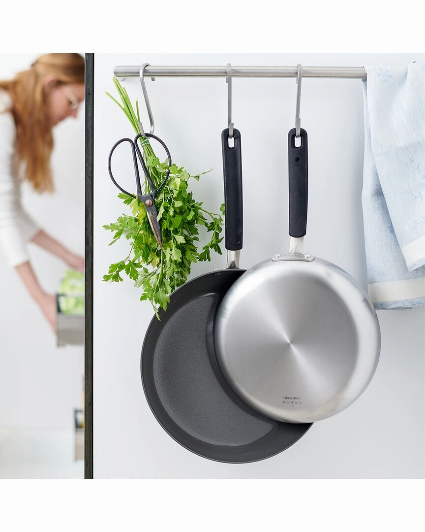 GreenPan Levels Stainless Steel Stackable Ceramic Nonstick 10in & 12in Frypan