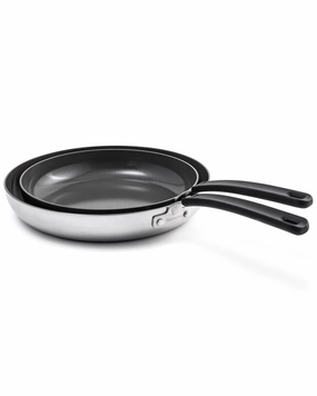 GreenPan Levels Stainless Steel Stackable Ceramic Nonstick 10in & 12in Frypan Cookware holiday sale