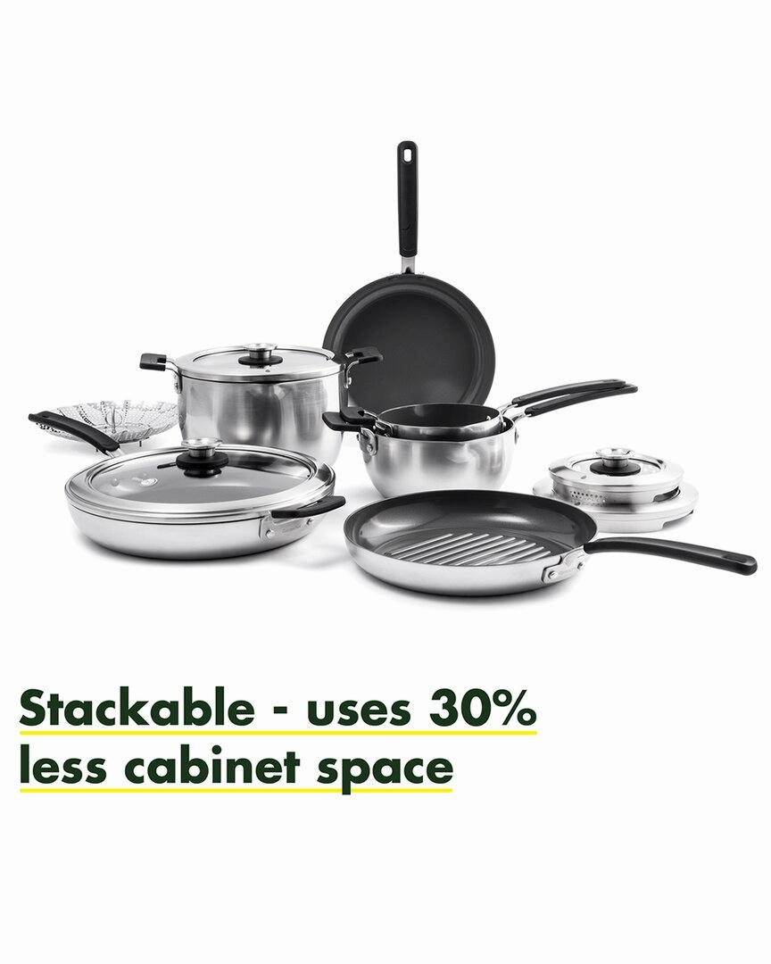 GreenPan Levels Stainless Steel Stackable Ceramic Nonstick 11pc Cookware Set