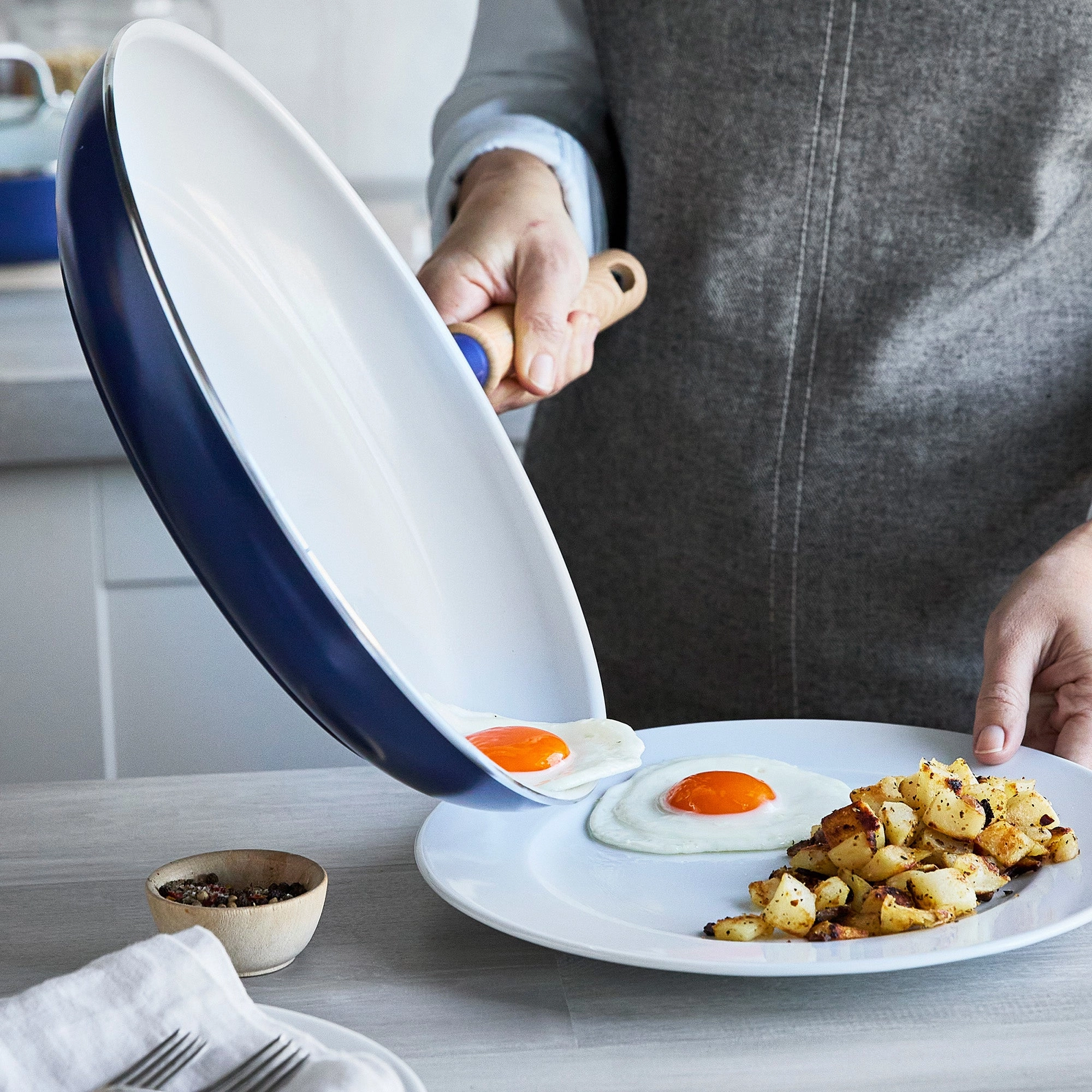 GreenPan Mid Century Modern Healthy Ceramic Cookware Set, PFAS Free, Navy Blue
