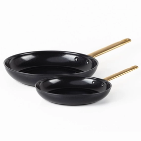 Greenpan Reserve 2-Piece Open Frypan Set, 8-Inch & 10-Inch, Black/Gold Cookware holiday sale