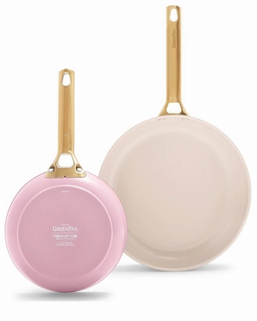 GreenPan Reserve Blush Non Stick Hard-Anodized Aluminum 2 Pieces Frying Pan Set Cookware holiday sale