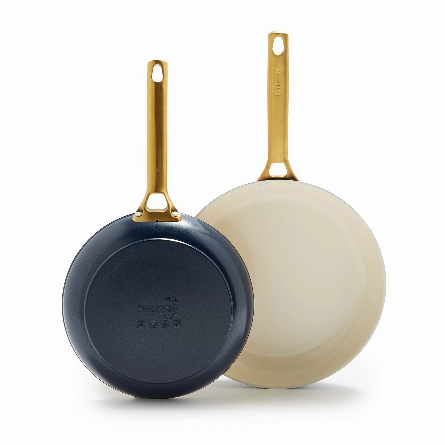 GreenPan Reserve Hard Anodized Healthy Ceramic Nonstick 10" and 12" Frying Pan Skillet Set, PFAS-Free, Dishwasher Safe
