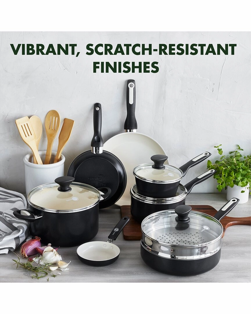 GreenPan Rio Ceramic Non-Stick 16Pc Cookware Set, Black